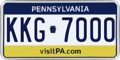 PA license plate KKG7000