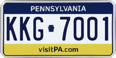 PA license plate KKG7001