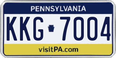PA license plate KKG7004