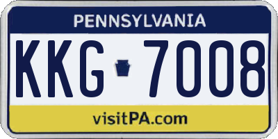 PA license plate KKG7008