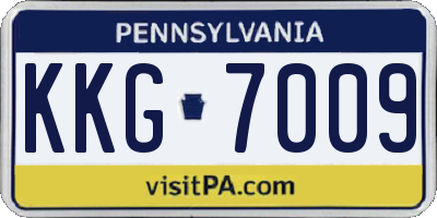 PA license plate KKG7009