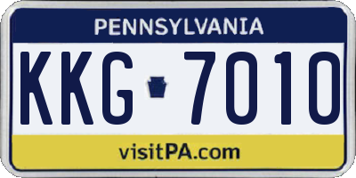 PA license plate KKG7010