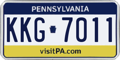 PA license plate KKG7011