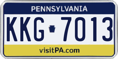 PA license plate KKG7013
