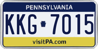 PA license plate KKG7015