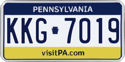 PA license plate KKG7019