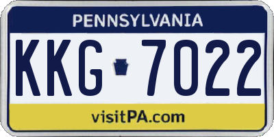 PA license plate KKG7022