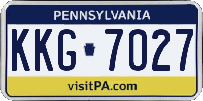PA license plate KKG7027