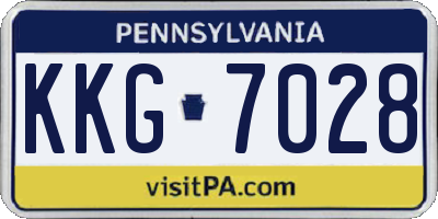 PA license plate KKG7028