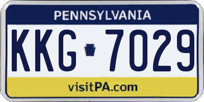 PA license plate KKG7029