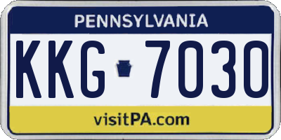 PA license plate KKG7030
