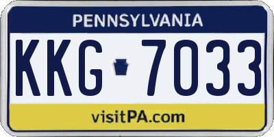 PA license plate KKG7033