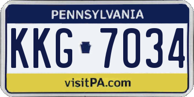 PA license plate KKG7034