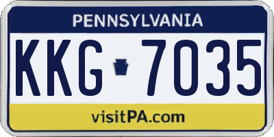 PA license plate KKG7035