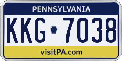 PA license plate KKG7038