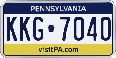 PA license plate KKG7040