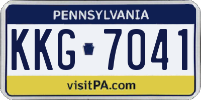 PA license plate KKG7041