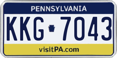 PA license plate KKG7043