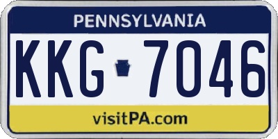 PA license plate KKG7046