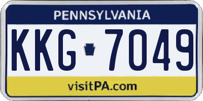 PA license plate KKG7049