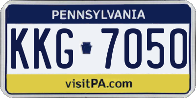PA license plate KKG7050