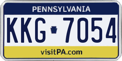 PA license plate KKG7054