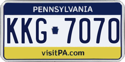 PA license plate KKG7070