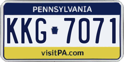 PA license plate KKG7071