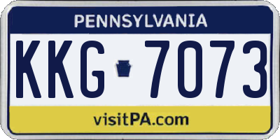 PA license plate KKG7073