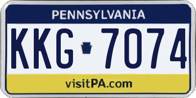 PA license plate KKG7074