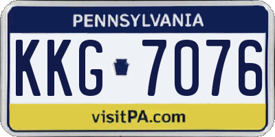PA license plate KKG7076