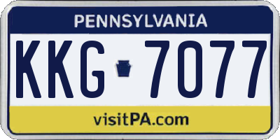 PA license plate KKG7077