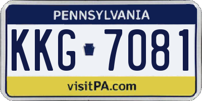 PA license plate KKG7081