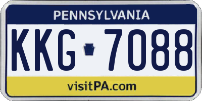 PA license plate KKG7088