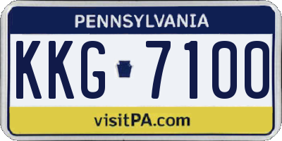 PA license plate KKG7100