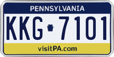 PA license plate KKG7101