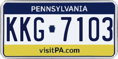 PA license plate KKG7103
