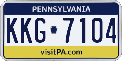 PA license plate KKG7104