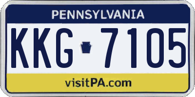 PA license plate KKG7105