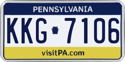 PA license plate KKG7106