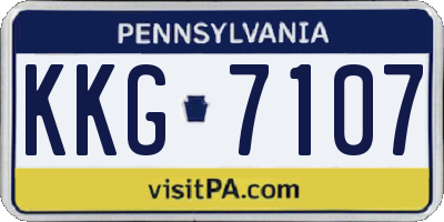 PA license plate KKG7107