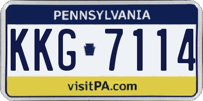PA license plate KKG7114
