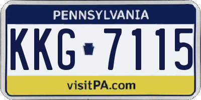 PA license plate KKG7115