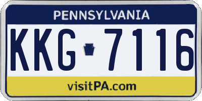 PA license plate KKG7116