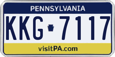 PA license plate KKG7117