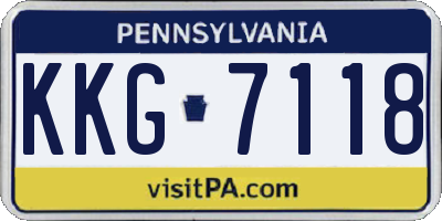 PA license plate KKG7118