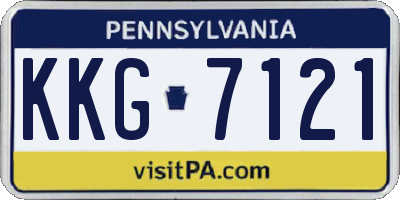 PA license plate KKG7121