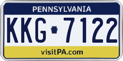 PA license plate KKG7122