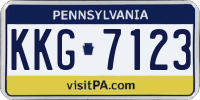 PA license plate KKG7123