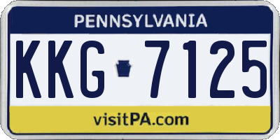 PA license plate KKG7125